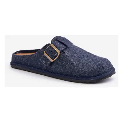 Comfortable men's slippers with Inblu buckle blue