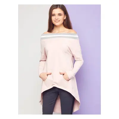 Sweatshirt I... Mi with a wide neckline pink