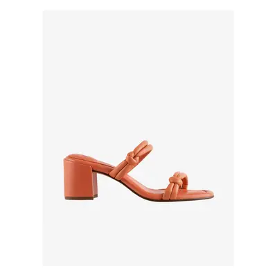 Orange Women's Leather Slippers with heels Högl Grace - Ladies