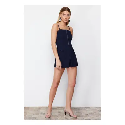 Trendyol Navy Blue Zippered Woven Shorts Skirt Jumpsuit