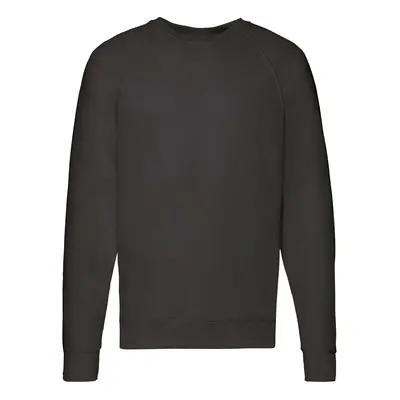 Black Men's Sweatshirt Lightweight Raglan Sweat Fruit of the Loom