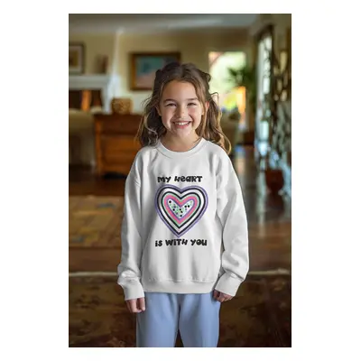 Trendyol Ecru*003 Girl Printed Cotton Knitted Sweatshirt