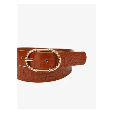 Orsay Brown Women's Crocodile Belt - Women