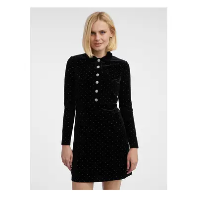 Orsay Black Women's Patterned Velvet Dress - Women's