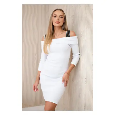 Dress with wide straps white