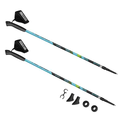 Spokey MEADOW II Hole Nordic Walking 2-dielne, anti-shock system, clear-blue with green