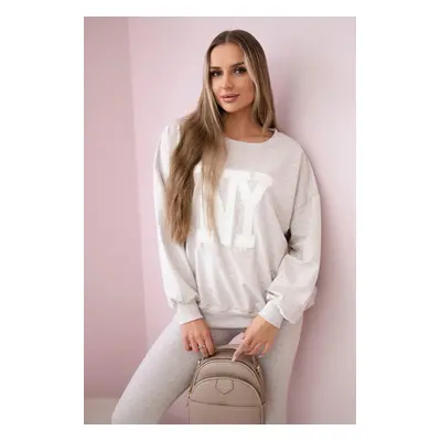 Cotton set sweatshirt + leggings beige melange