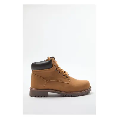 Trendyol Camel Lace-Up Flat Men's Boots