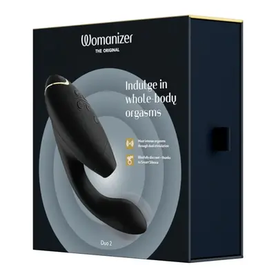 Womanizer Duo 2. vibrátor, léghullámos csiklóizgatóval (fekete)