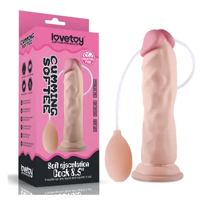 LoveToy 8,5" puha spriccelő dildó (21 cm)