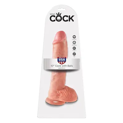 King Cock 8" dildó, herékkel (20 cm - világos bőrszín)