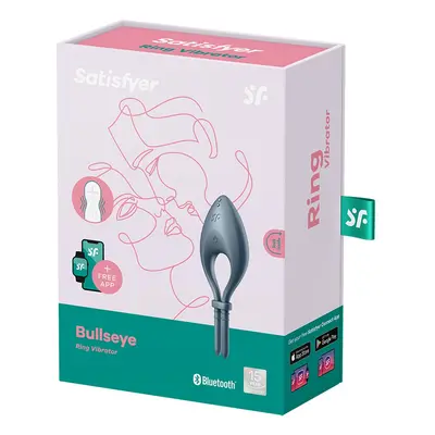 Satisfyer Bullseye méretre állítható, vibrációs péniszgyűrű (szürke) (APP-os)