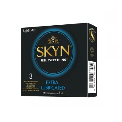 Skyn 3 db latex mentes óvszer, extra síkostással