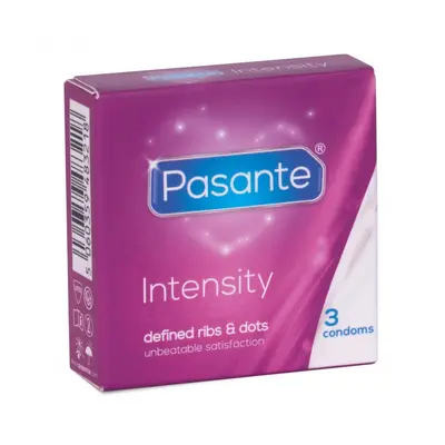 Pasante Intensity redőzött és rücskös felületű óvszer (3 db)