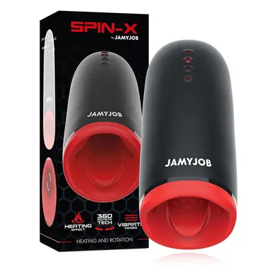 JamyJob Spin-X vibrációs maszturbátor, belül forgó gyöngysorral, melegítő hatással