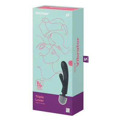 Satisfyer Triple Lover három motoros, klitoriszágas vibrátor és masszírozó (fekete)