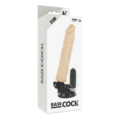 Basecock tapadótalpas vibrátor, vezetékes távirányítóval (világos bőrszín - 21 cm)