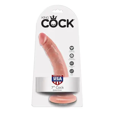 King Cock 7" dildó (18 cm - világos bőrszín)