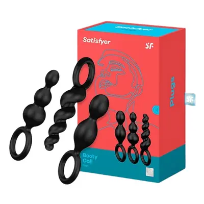 Satisfyer Plugs Booty Call 3 db-os análdildó szett (fekete)