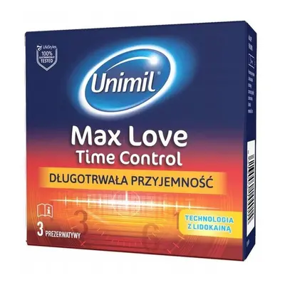 Unimil Max Love Time Control késleltetős óvszer (3 db)