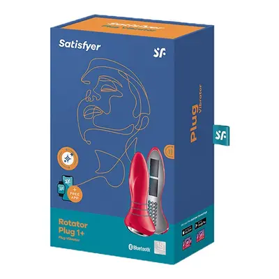 Satisfyer Rotator Plug 1+ análvibrátor, a szárán forgó gyöngysorral (fekete) (APP-os)