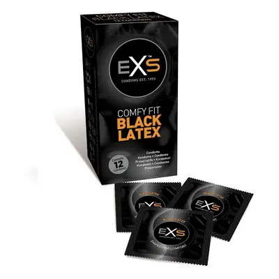 EXS Black Latex karcsusított, fekete óvszer (12 db)