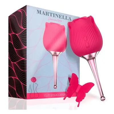 Martinella Rose léghullámos csiklóizgató, vibrációval (pink)