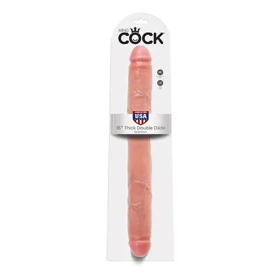 King Cock 16" Thick dupla dildó (világos bőrszín)