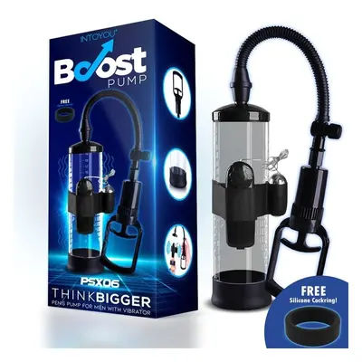 Boost PSX06 kétujjas péniszpumpa, vibrációval (áttetsző)