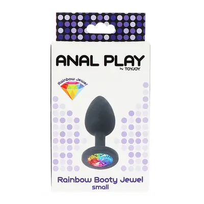 Toy Joy Rainbow Booty Jewel szilikon anál dildó, szivárványos betéttel (S méret)