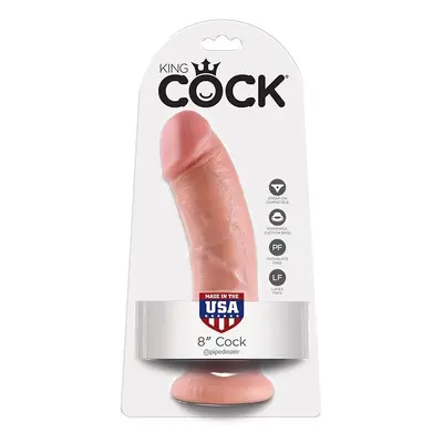 King Cock 8" dildó (20 cm - fekete)