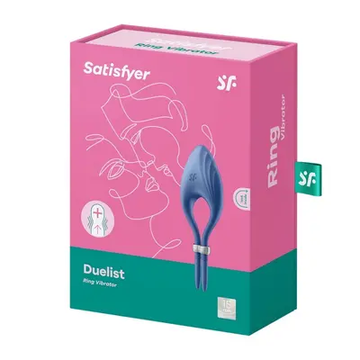 Satisfyer Duelist méretre állítható, vibrációs péniszgyűrű (kék)