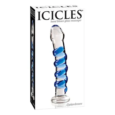 Icicles redőzött, spirálos dildó üvegből