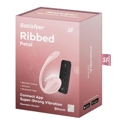 Satisfyer Ribbed Petal vibrációs tojás, vezeték nélküli távirányítóval (fekete) (APP-os)