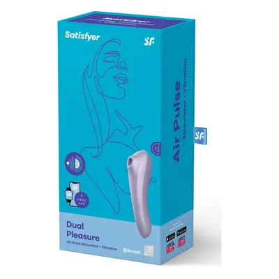 Satisfyer Dual Pleasure g-pont vibrátor, légullámos csiklóizgatóval (lila) (APP-os)