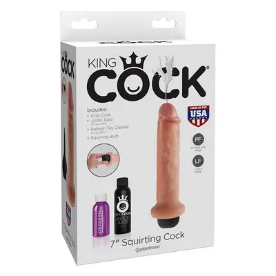 King Cock 7" spriccelő dildó (18 cm)