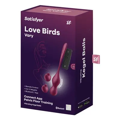 Satisfyer Love Birds Vary variálható vibrációs gésagolyó páros, távirányítóval (piros) (APP-os)