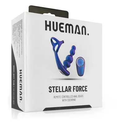 Hueman Stellar Force forgó análvibrátor, péniszhámmal, távirányítóval