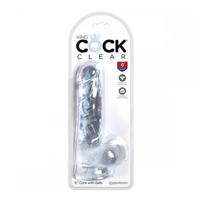 King Cock Clear 6" dildó herékkel (15 cm)