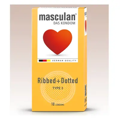 Masculan Ribbed+Dotted redőzött, rücskös felületű óvszer (10 db)