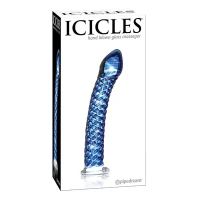 Icicles sűrűn redőzött, enyhén hajlított üveg dildó