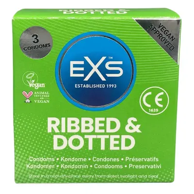 EXS Ribbed & Dotted redőzött, rücskös felületű óvszer (3 db)