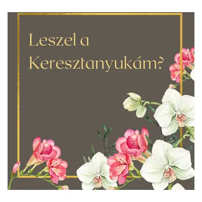 Anyák napi női arany köves életfa óra kísérő fekete - Leszel a keresztanyukám?