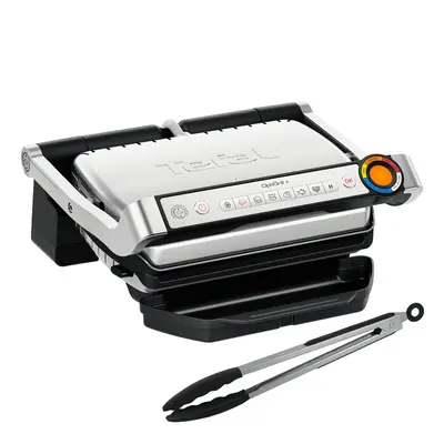 Elektromos grill Tefal OptiGrill+ fogóval GC718D10 Rozsdamentes/Fekete