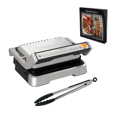 Elektromos grill Tefal OptiGrill 2az1-ben fogóval GC773D30 Rozsdamentes/Fekete