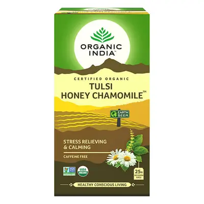 Tulsi HONEY CHAMOMILE Méz Kamilla, filteres bio tea, filter - Organic India