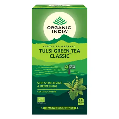 Tulsi GREEN TEA Zöld Tea, filteres bio tea, filter - Organic India