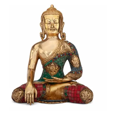 Buddha réz szobor, többszínű, 30cm - Bodhi