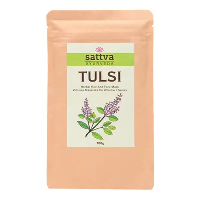 Gyógynövényes haj- és arcpakolás - Tulsi 100g - Sattva Ayurveda