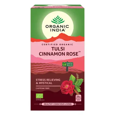 Tulsi CINNAMON ROSE Fahéj Rózsa, filteres bio tea, filter - Organic India